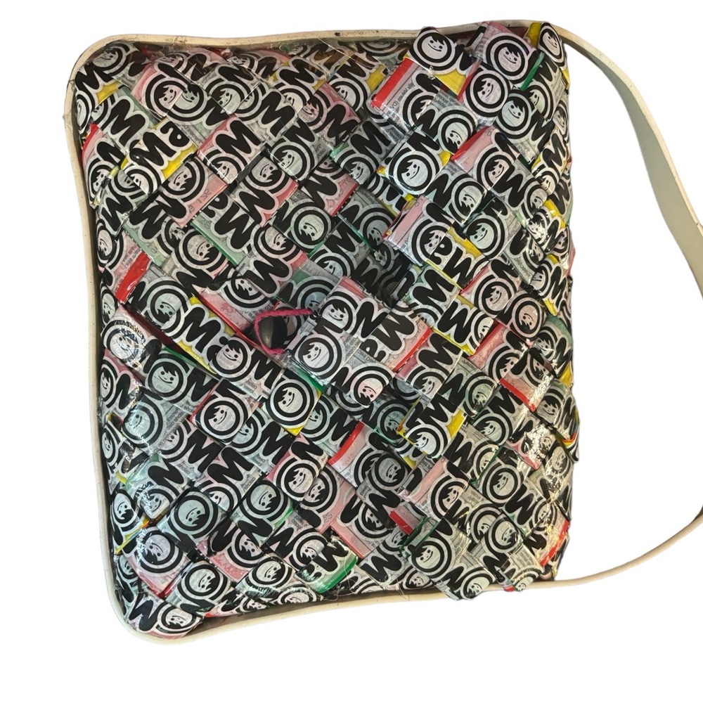 Marian Ramon noodle logo woven purse